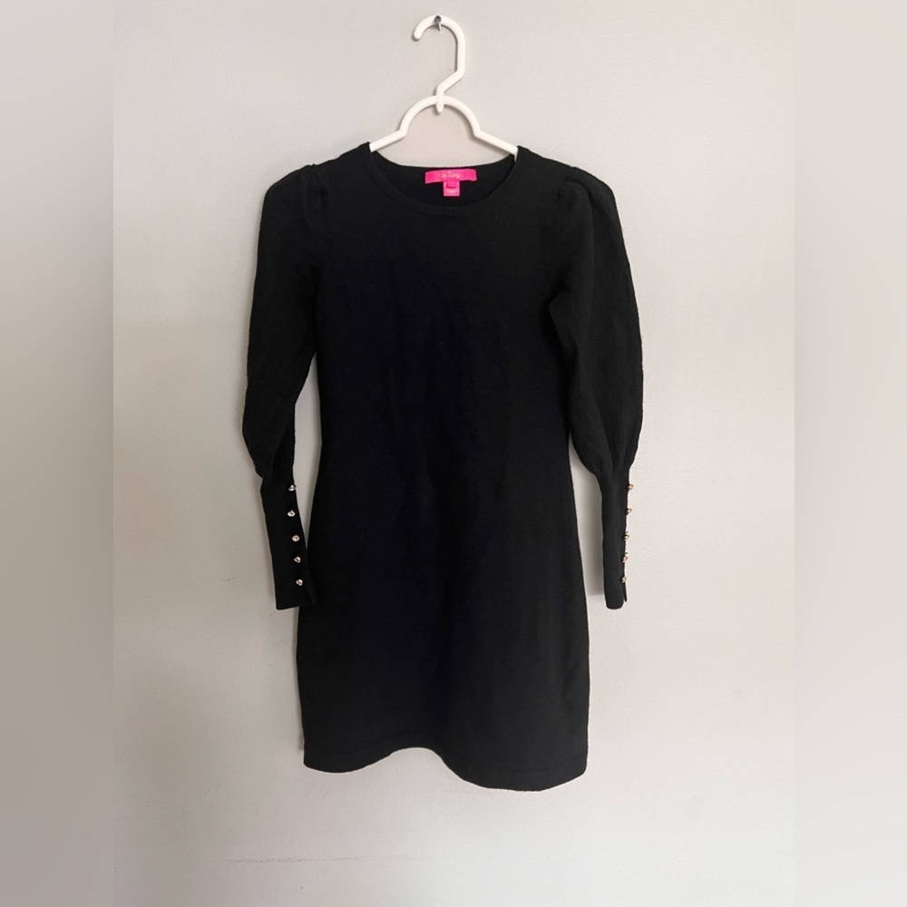 Lily Pulitzer Bambrey Wool Black Long Sleeve Sweater Dress Size XS - Picture 2 of 6